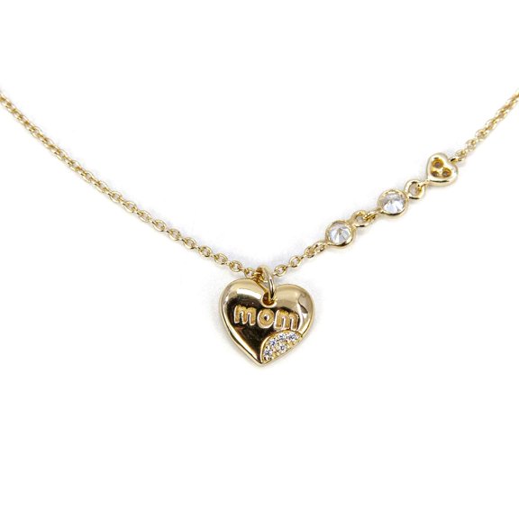 Athra Women's Mom Heart Necklace With Extension, Gold \ Silver,OS - US