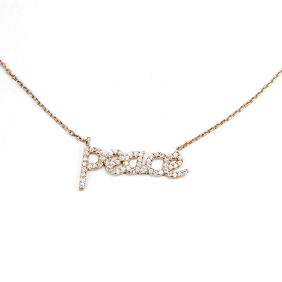 Athra Women's Peace Necklace, Rose Gold \ Silver,OS - US