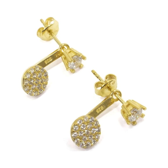 Athra Women's Peek-A-Boo Disc Earring, Gold \ Silver,OS - US