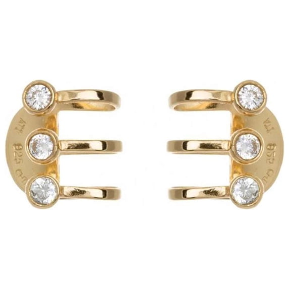 Athra Women's Round Ear Cuffs, Gold,OS - US