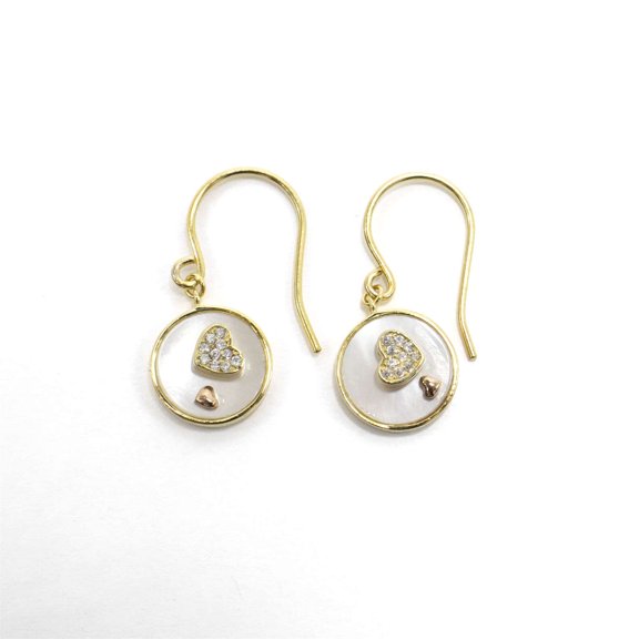 Athra Women's Round Heart Drop Earring, Gold \ Silver,OS - US