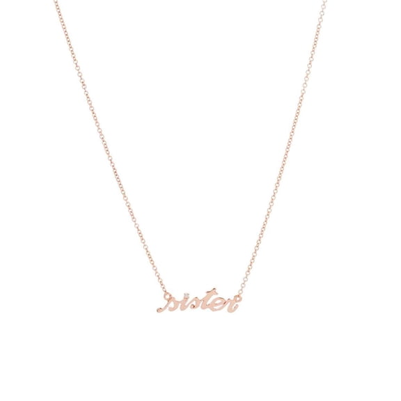 Athra Women's Sister Necklace With Extension, Rose Gold,OS - US