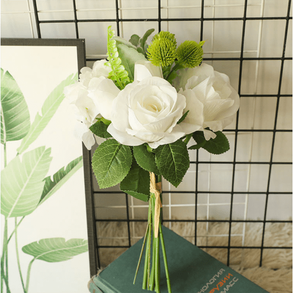 Atificial Flower Bouquet of Roses Home Wedding Decor Fake Dried Flowers Bouquet Imitation Flower Decor