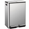 thumbnail image 1 of Atilioo 16 Gallon Dual Compartment Trash Can, Stainless Steel Garbage Can with Foot Pedal, Soft-Close Lid, 2 x 30 L Large Capacity Recycling Bin, Perfect for Kitchen, Office, 1 of 13