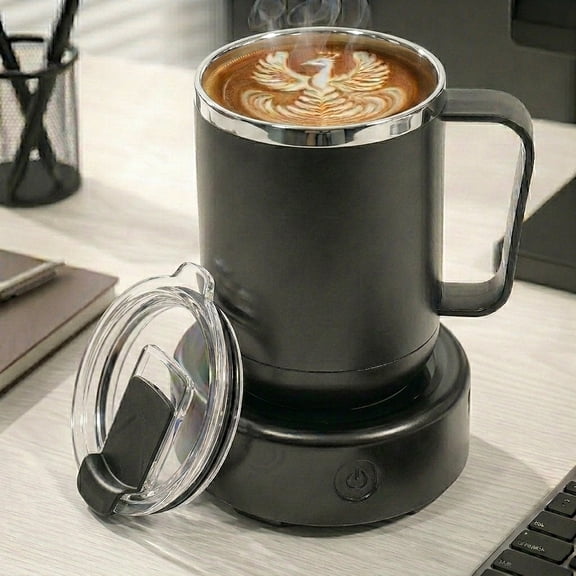 Atilioo 2 In 1 Coffee Mug Warmer & Cooler with Cup, 16.9oz Stainless Steel Beverage Tea Heating & Cooling Coaster and Lid