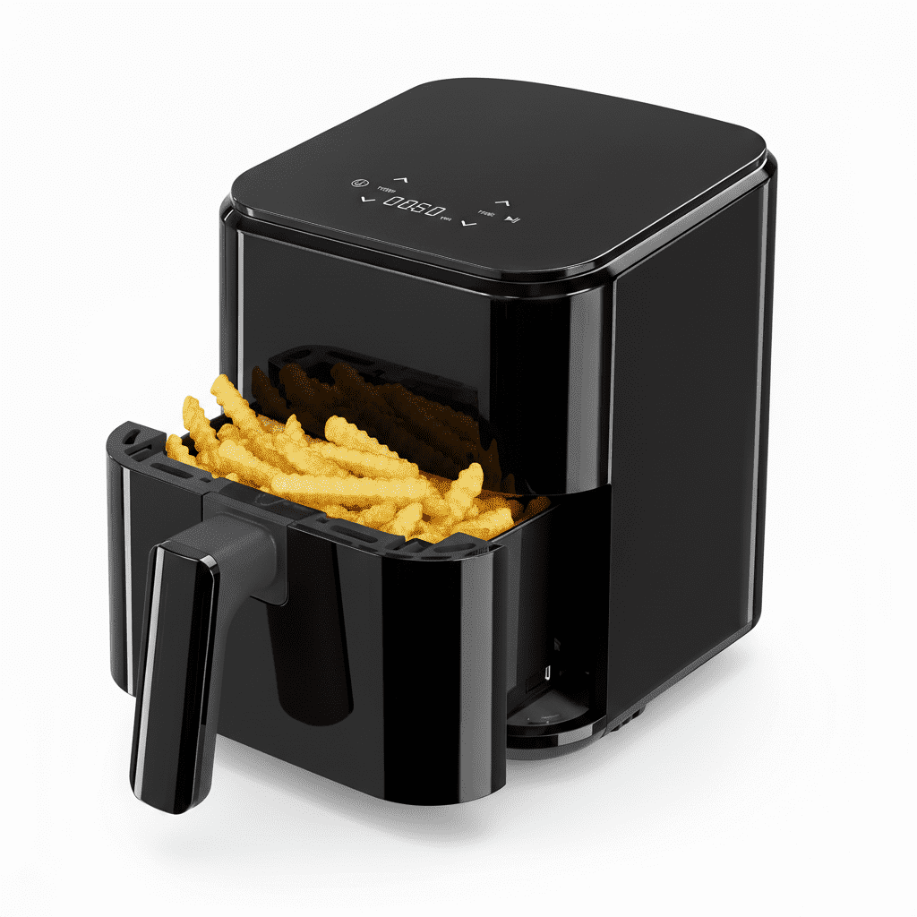 Atilioo 3 Qt Air fryer, Compact Digital Touchscreen Small Air Cooker with Timer, Non-Stick & Dishwasher Safe, Black