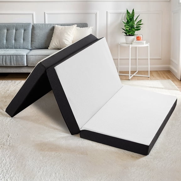 Atilioo 3 inch Folding Mattress with Removable Cover, Tri-Fold Memory Foam Mattress for Travelling, Camping, RV, Guest Mat, Full Size