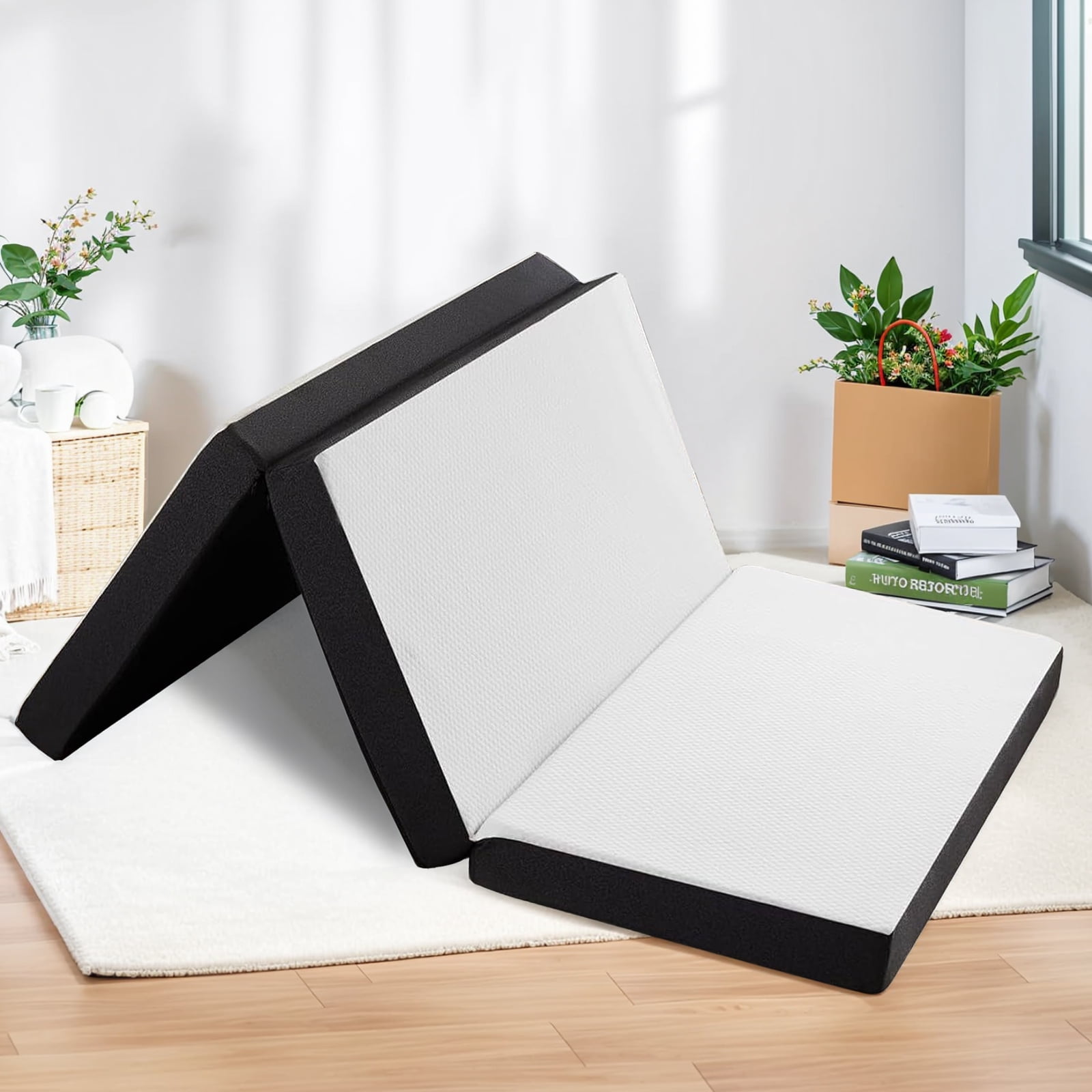 Atilioo 3 inch Folding Mattress with Removable Cover, Tri-Fold Memory ...