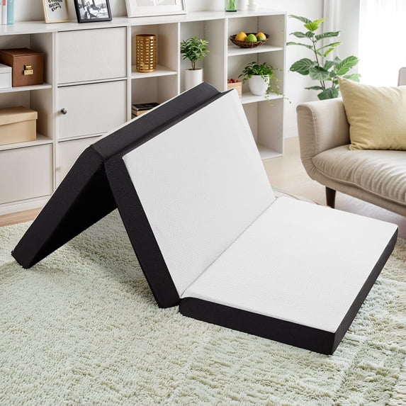Atilioo 3 inch Folding Mattress with Removable Cover, Tri-Fold Memory ...