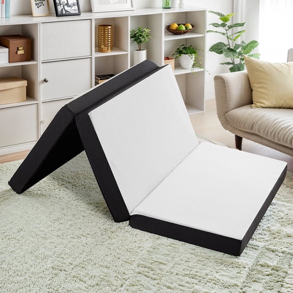 Atilioo 3 inch Folding Mattress with Removable Cover, Tri-Fold Memory Foam Mattress for Travelling, Camping, RV, Guest Mat, Twin Size