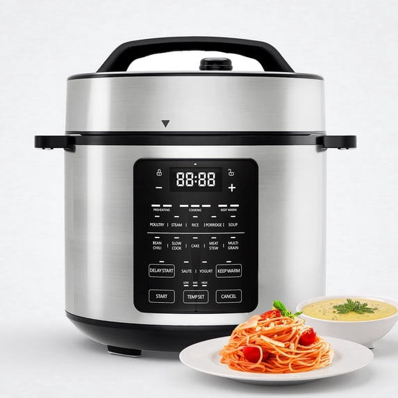 Atilioo 6 Quart Electric Pressure Cooker, 12-in-1 Stainless Steel Non-Stick Pot- Multicooker for Pressure Cooking, Slow Cooker, Rice, Steamer, Sauté, Yogurt, Warmer