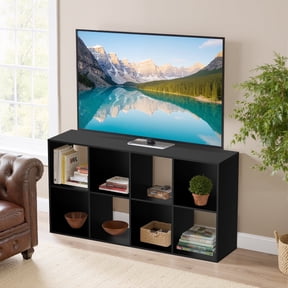 Atilioo 8 Cube Storage Organizer, Open Bookcase, Space-Saving Display Shelf with Removable Back Panels, Easy Assembly, Black