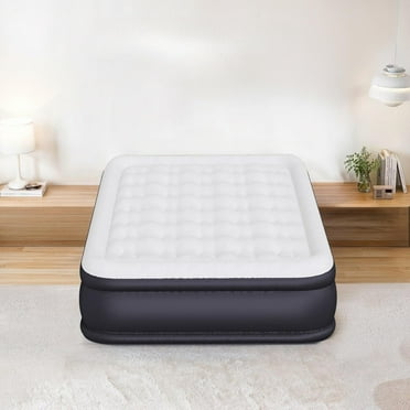 Atilioo Air Mattress with Built-in Pump, Inflatable Airbed, High Durability Blow Up Mattresses for Camping Home Camping Travel, 660lb Max, Twin Size 16 Inch, Black