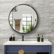 Atilioo Black Round Mirror, 20 inch Wall Hanging Circle Mirrors for Vanity, Over Sink, Bedroom, Bathroom