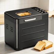 Atilioo Bread Maker Machine, Automatic 21 in 1 Multi Function, LCD Display Programmable Timer, Stainless Steel Compact, Up to 2 lbs Capacity, 3 Crust Colors, Black