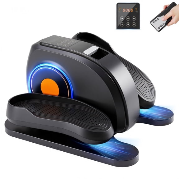 Atilioo Under Desk Elliptical Machine with Remote Control, Electric Elliptical Leg Exerciser, Portable Quiet Seated Pedal Exerciser for Seniors Younger, Black