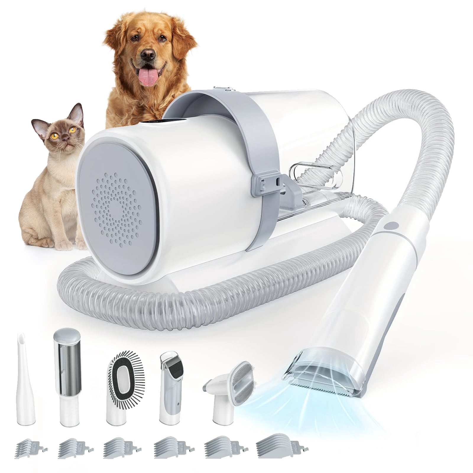 Atilioo Dog Grooming Kit, Pet Grooming Vacuum, 2.5L Dust Cup Dog Brush Vacuum with 5 Pet Grooming Tools for Shedding Pet Hair, Home Cleaning