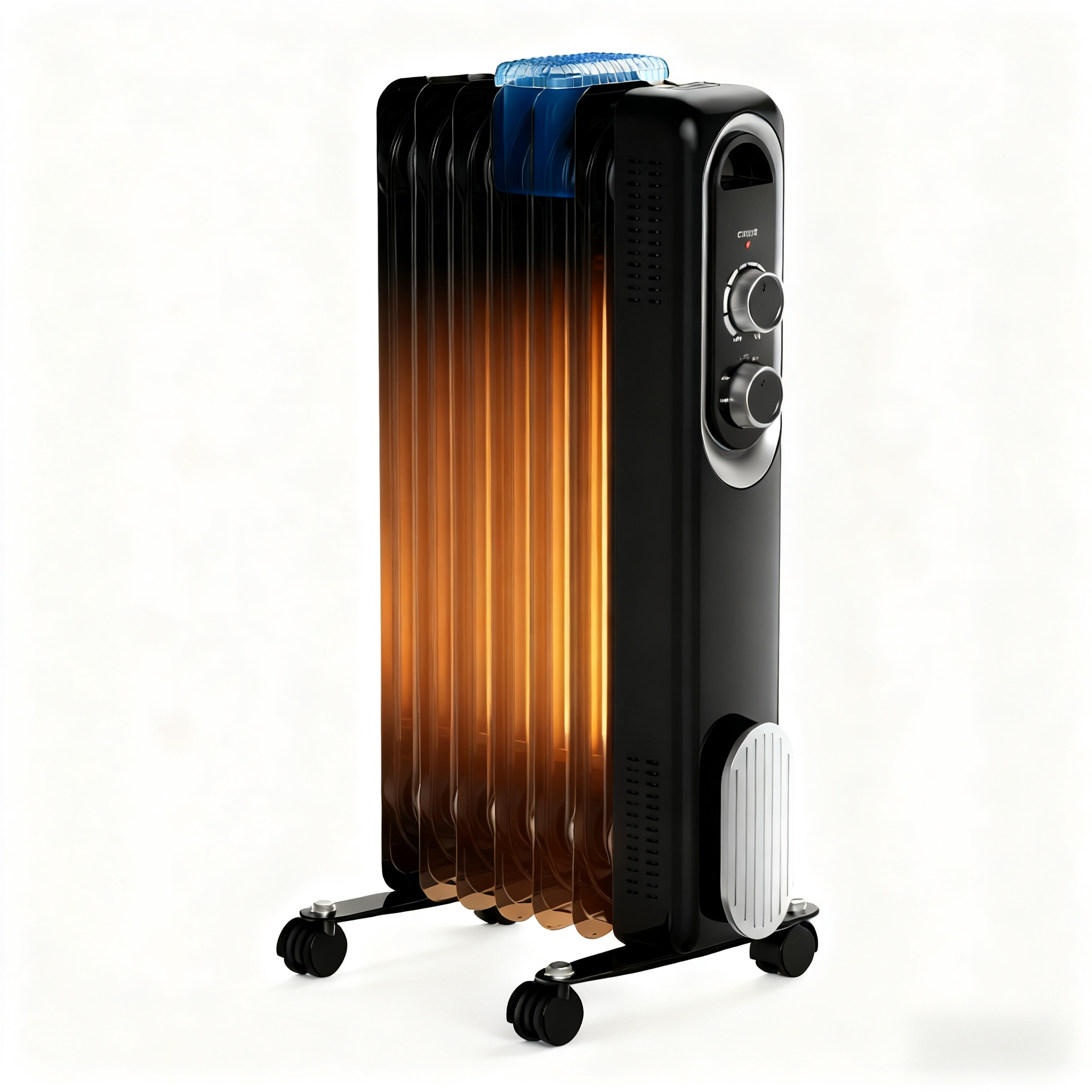Atilioo Electric Oil Filled Radiator with Adjustable Thermostat, 1500W Portable Space Heater, Overheat Protection, Fast heating, Black