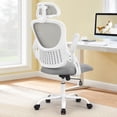 thumbnail image 1 of Atilioo Ergonomic Office Chair with Adjustable Headrest and Flip-Up Arms, Rolling Desk Chair for Adults with Lumbar Support, Gray, 1 of 7