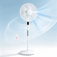 thumbnail image 1 of Atilioo Oscillating Pedestal Fan with Remote, Standing Fan with Timer, 3 Speeds, Strong Wind, Adjustable Height, Quiet Operation, White, 1 of 8