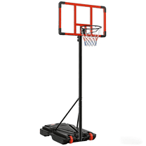 Atilioo Portable Basketball Hoop Stand with 44" Shatterproof Backboard, 5.08-8.53FT Adjustable Basketball Goal System, 2 Wheels, Fillable Base for Adults and Kids in Indoor/Outdoor, Red