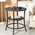 thumbnail image 1 of Atilioo Round Side Table, 2-Tier Sturdy End Table, Nightstand with Steel Frame for Small Space, Black, 1 of 8