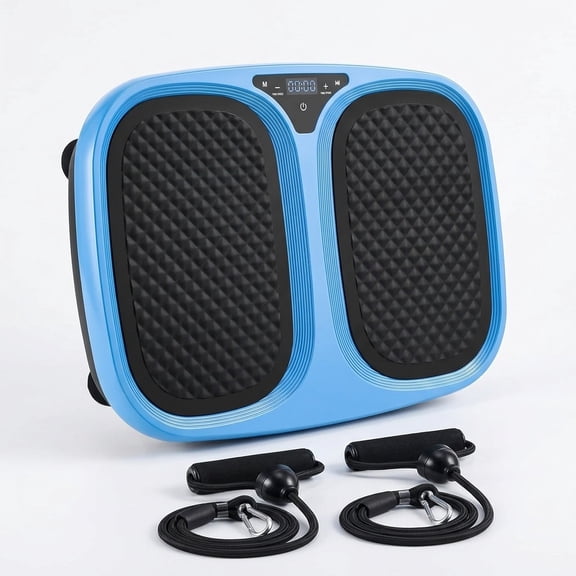 Atilioo Vibration Plate Exercise Machine, Vibrating Platform for Fitness Muscle Activation Weight Loss, Full Body Home Workout Equipment with LED Touch Screen & Pull Ropes & Remote Control, Blue