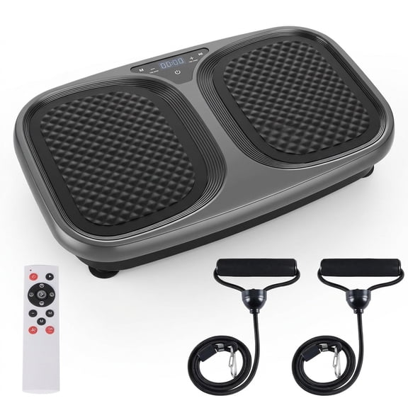 Atilioo Vibration Plate Exercise Machine, Vibrating Platform for Fitness Muscle Activation Weight Loss, Full Body Home Workout Equipment with LED Touch Screen & Pull Ropes & Remote Control, Black
