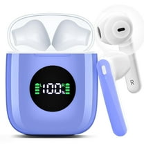 Atilioo Wireless Earbuds V5.3 Bluetooth Headphones with Deep Bass Stereo Power Display, 40H Playback with Charging Case, IP7 Waterproof in-Ear Earphones with Mic for TV Sport, Android iOS, Blue