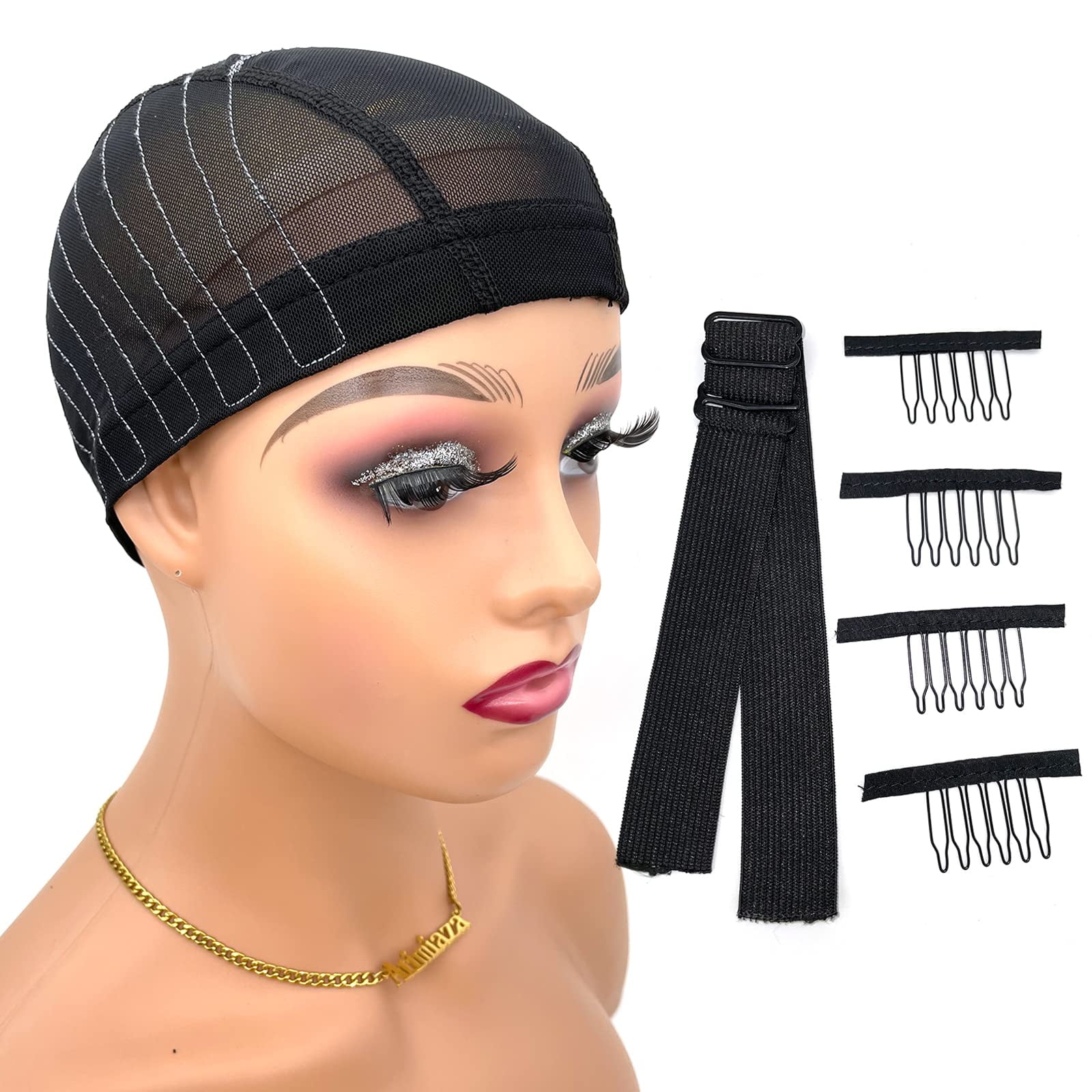 Atimiaza Wig Cap with Guideline Map for Wig Making, Stretchable Mesh