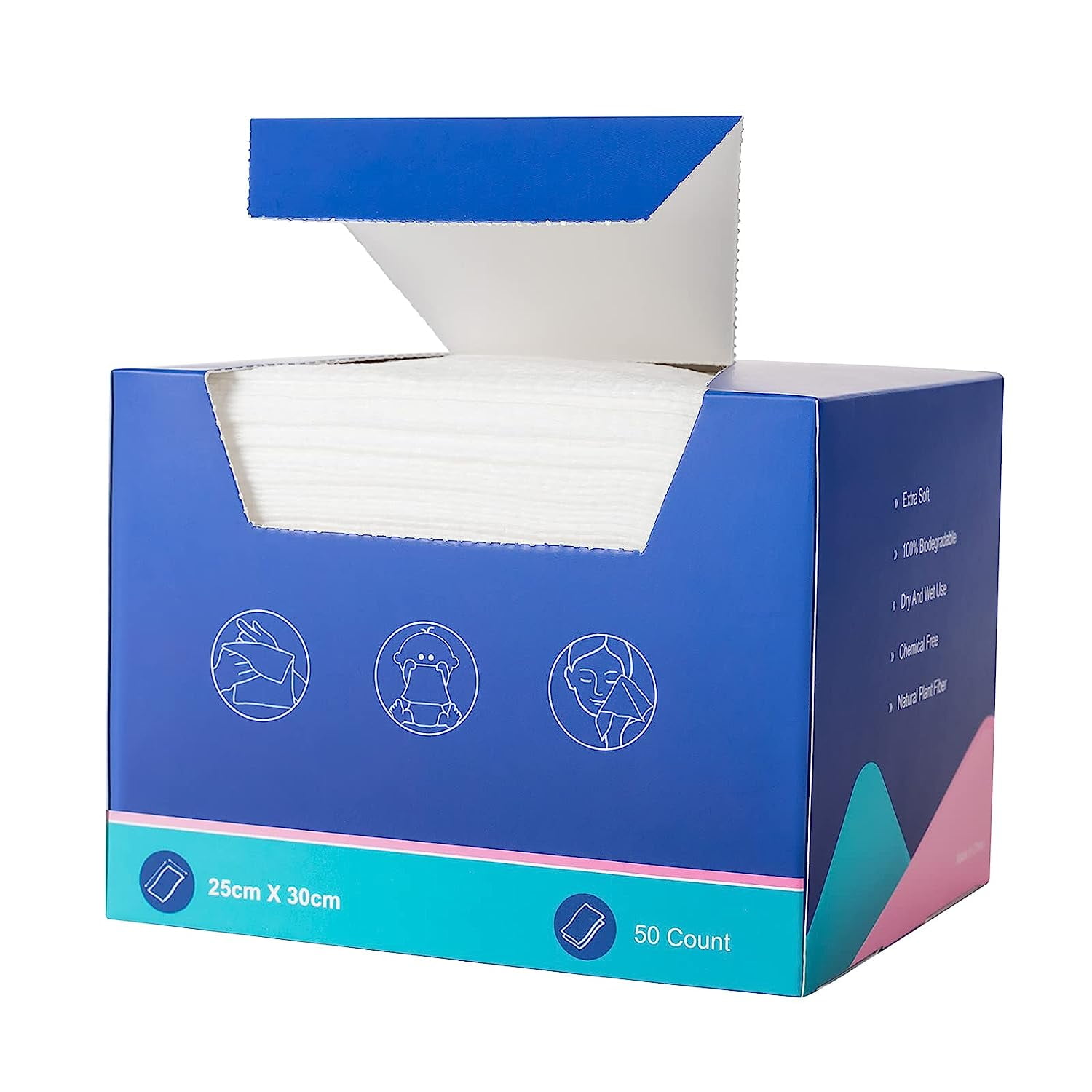Atitifope Biodegradable Makeup Remover Wipes, Disposable Face Towels