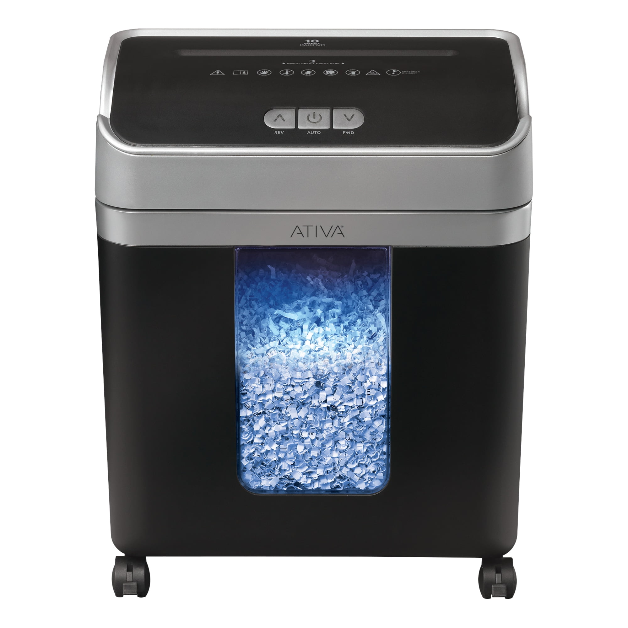 Ativa® 10 Sheet MicroCut Shredder for Paper, Card & Document, OMM103P