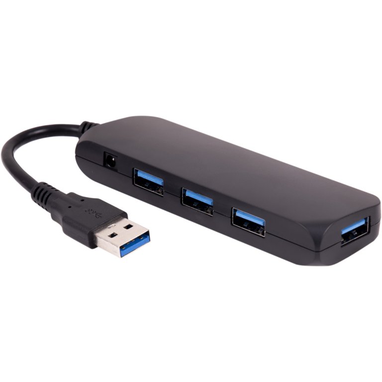 Staple 4-Port USB 3.0 Hub With Rapid Charging - Black, Portable, Universal Compatibility
