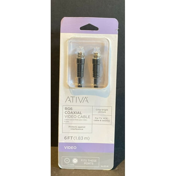 Ativa RG6 Coaxial Cable, 6, Black, 26894