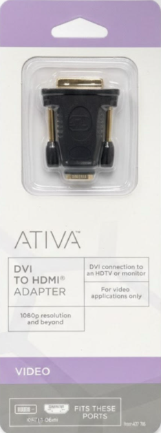 Ativa DVI to HDMI Video Adapter, 1080p Display Converter - Walmart.com