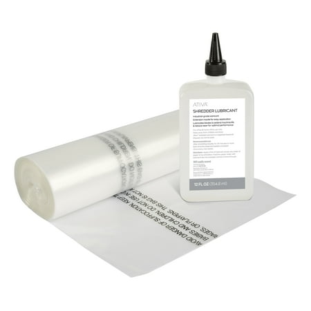 Ativa™ Shredder Bags with Bonus Shredder Oil Combo Pack, 6 Gallon, 50 Bags