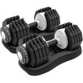 thumbnail image 1 of Ativafit Adjustable 55 Pounds Fitness Dial Dumbbell with Handle and Weight Plate for Home Gym, 2 Pieces, 1 of 8