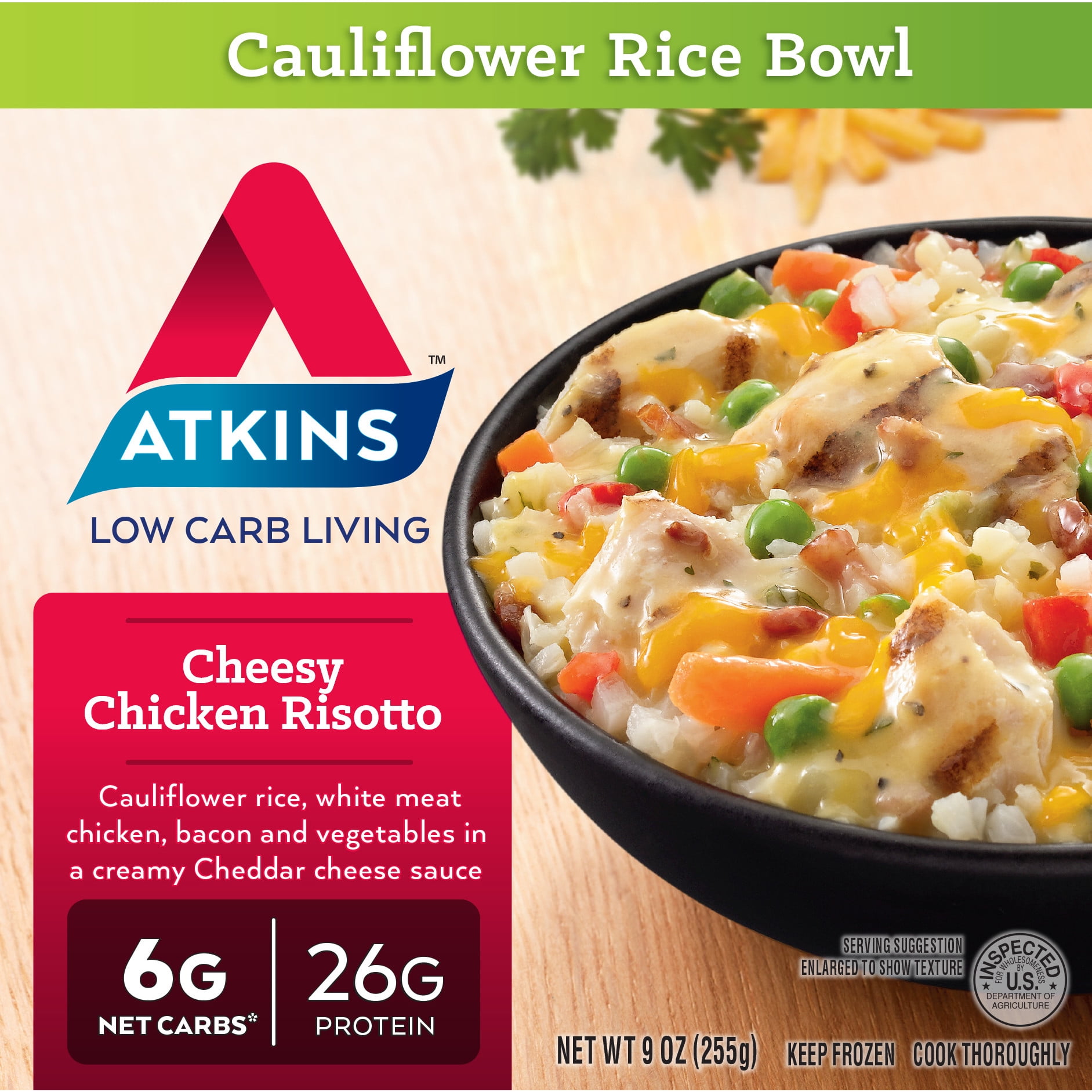 Atkins Cheesy Chicken Risotto Meal 9oz (Frozen Dinner)