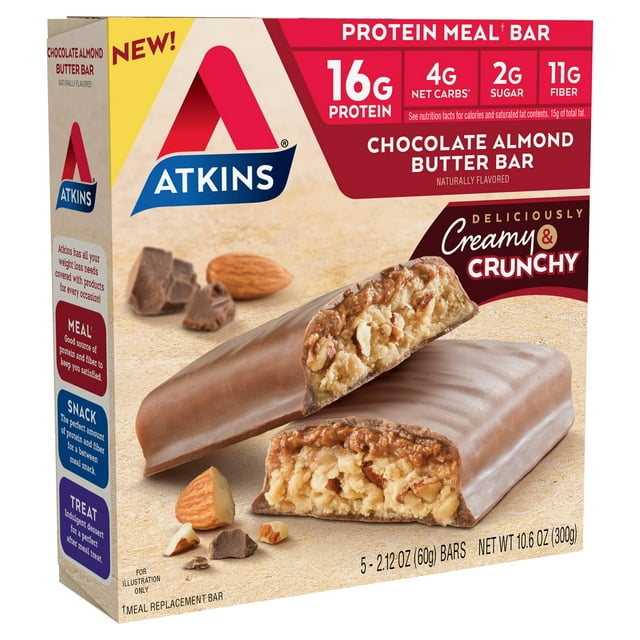 Atkins Chocolate Almond Butter Meal Bar 5pk
