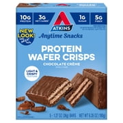 Atkins Snack, Protein Crisp Wafer, Chocolate Crème Wafers, 10g of Protein, 5 Count