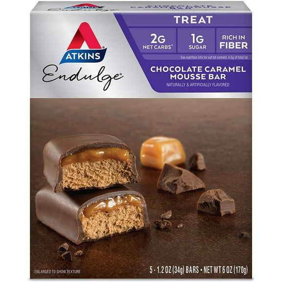 Atkins Endulge Bar Chocolate Caramel Mousse -- 5 Bar Pack of 2