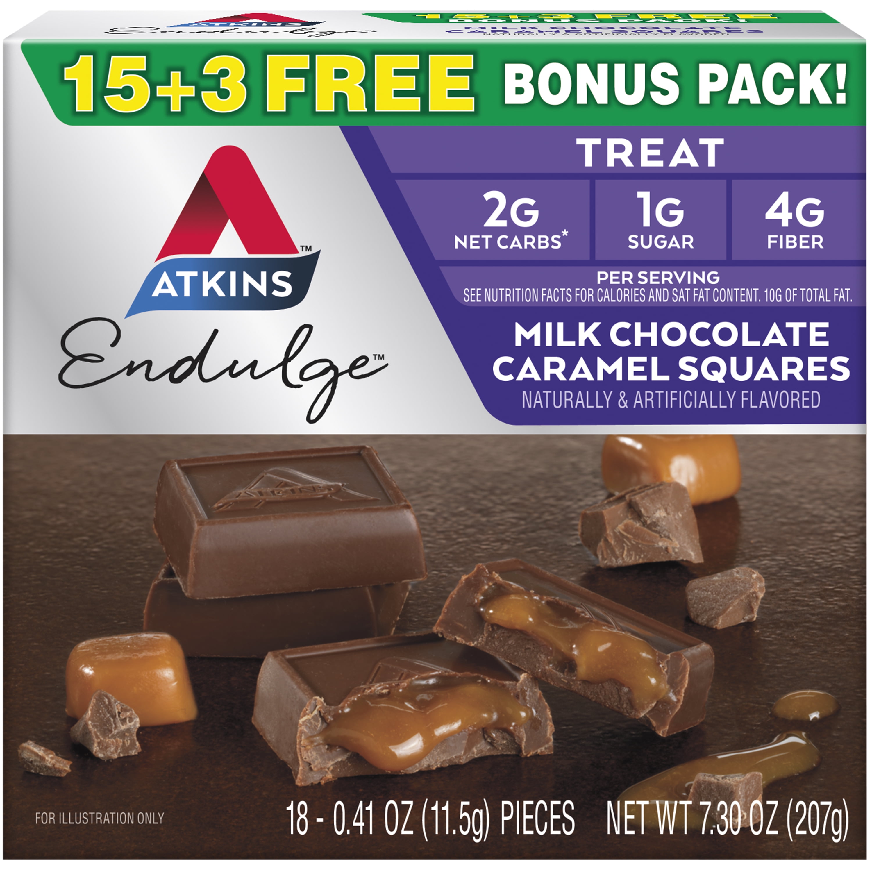 Atkins Endulge Bites 18-0.41oz Milk Chocolate Caramel Squares