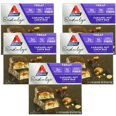 Atkins Endulge Caramel Nut Chew Bar, 1.2oz, 5-Pk (Treat)