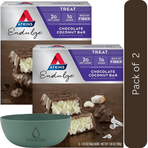 AtkinsEndulge ChocolateCoconut Bars (5pk2) with Bowl by ValueNest