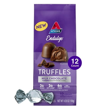 Atkins Endulge Milk Chocolate Truffles, Low Sugar, Low Carb, Keto-friendly, 12 Count
