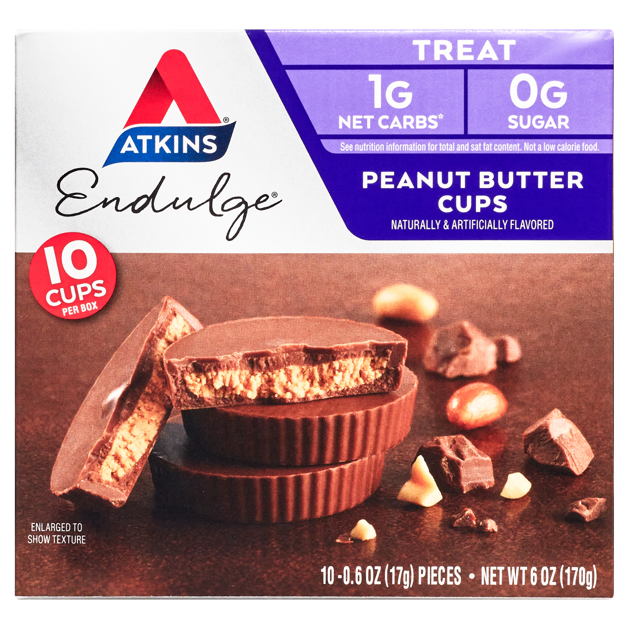 Atkins Endulge Peanut Butter Cups, Dessert Favorite, Low Carb, Low Sugar, 10 Ct - image 1 of 7
