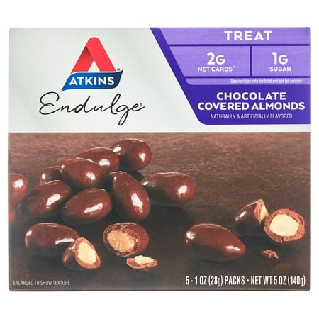 Atkins Endulge Treat, Chocolate Covered Almonds, Keto Friendly, 5 Ct