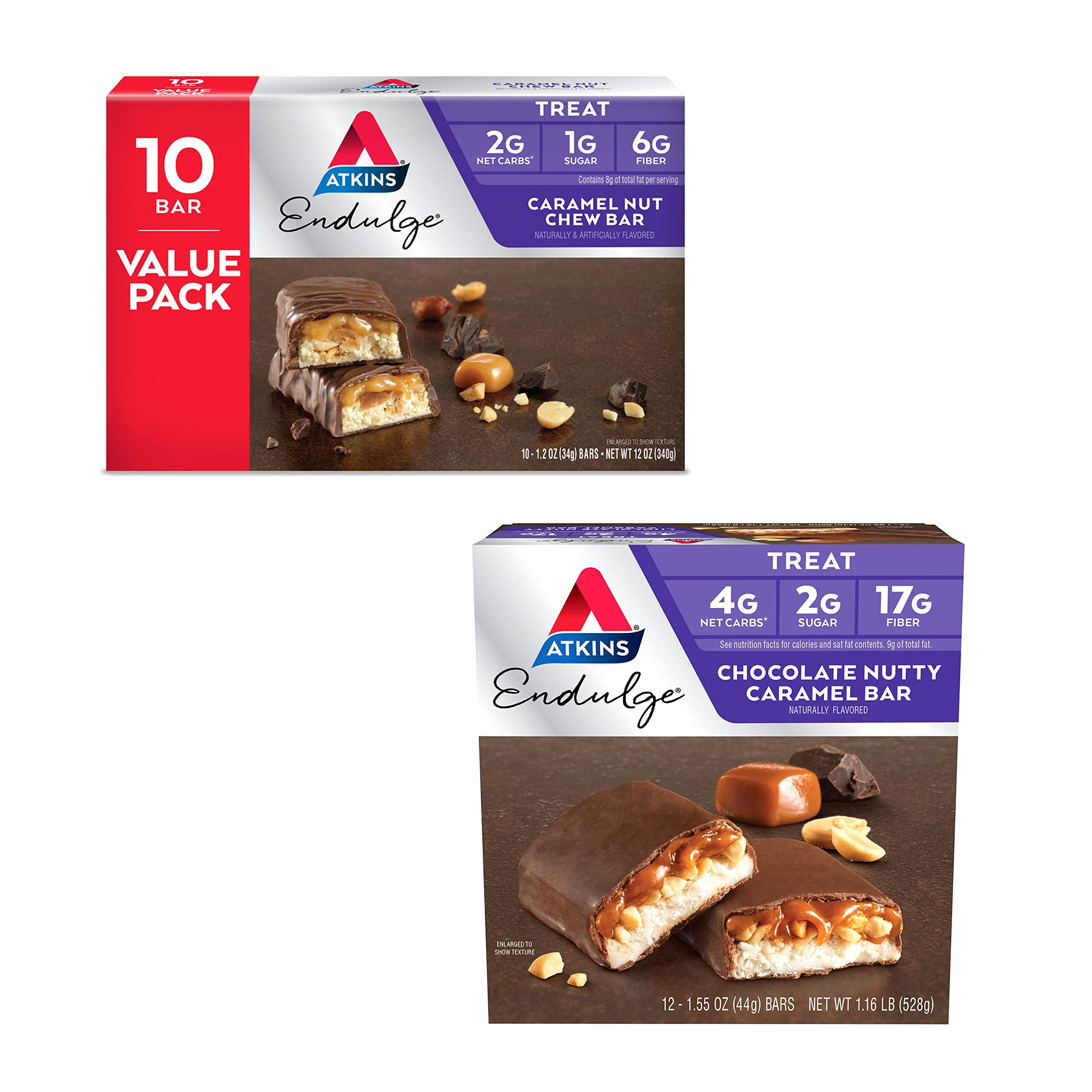 Atkins Endulge Treat, Irresistible Caramel Nutty Variety Pack Indulge