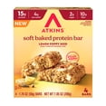 thumbnail image 1 of Atkins Soft Baked High Protein Bar,Lemon Poppy Seed Flavored, 15g of Protein, Keto Snack, High Fiber, Low Sugar Protein Bars, 4 Count, 1 of 7