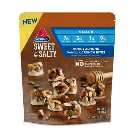 Atkins Honey Almond Vanilla Crunch Bites, Keto Friendly, 5 Servings